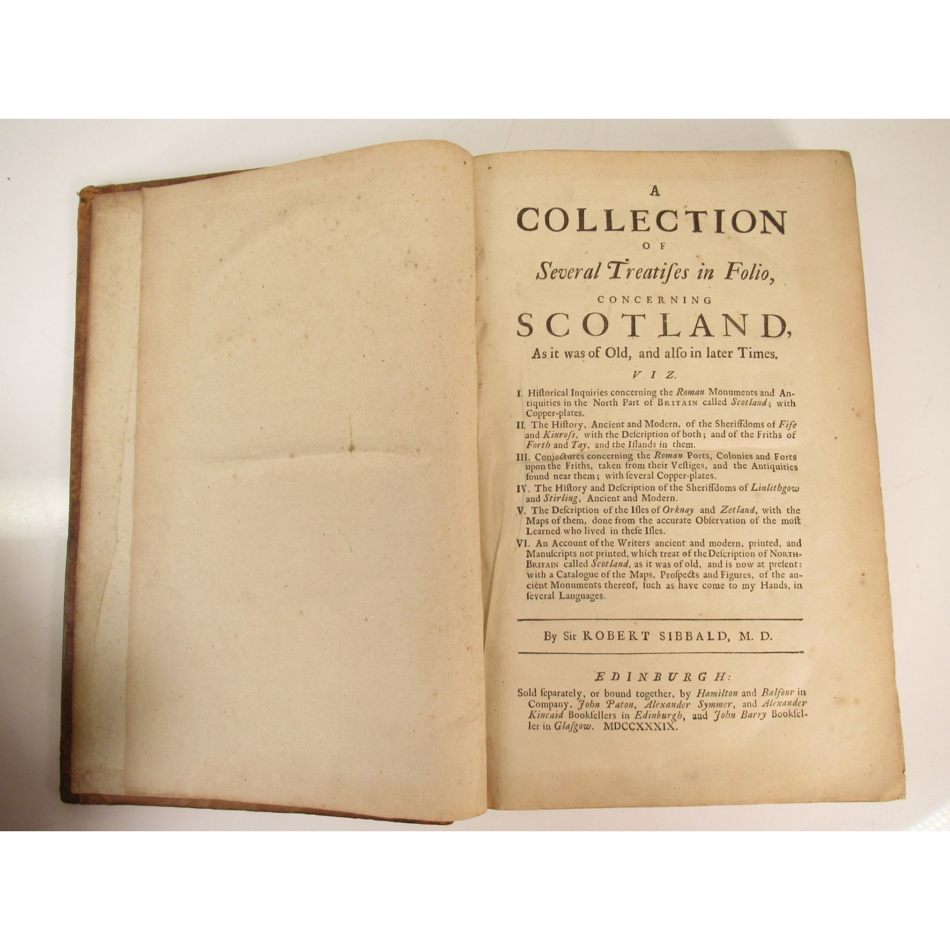 Sibbald, Robert A Collection of Several Treatises in Folio - Image 4 of 5