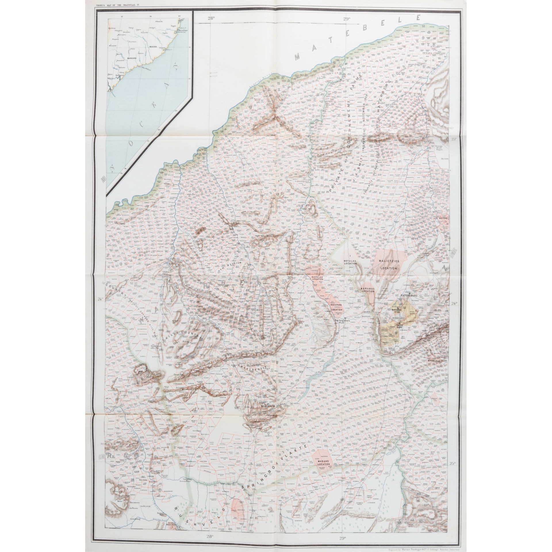 Fehr & Du Bois, publishers Troye's Map of the Transvaal - Bild 4 aus 6