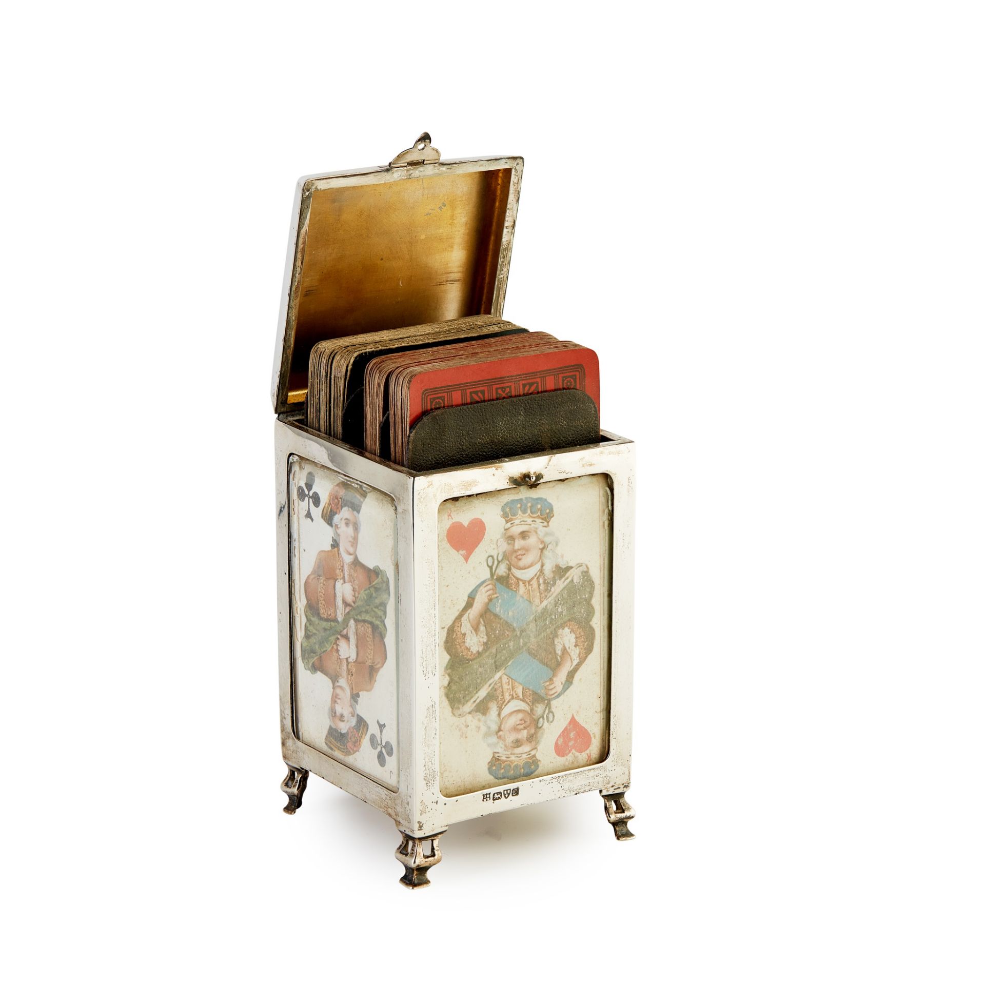 EDWARDIAN SILVER PLAYING CARD BOX, BY JAMES DEAKIN & SONS, CHESTER HALLMARKED FOR 1904 - Image 2 of 2