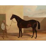 FOLLOWER OF DAVID DALBY OF YORK STUDY OF A BAY HUNTER, VOLTAIRE, WITH GROOM