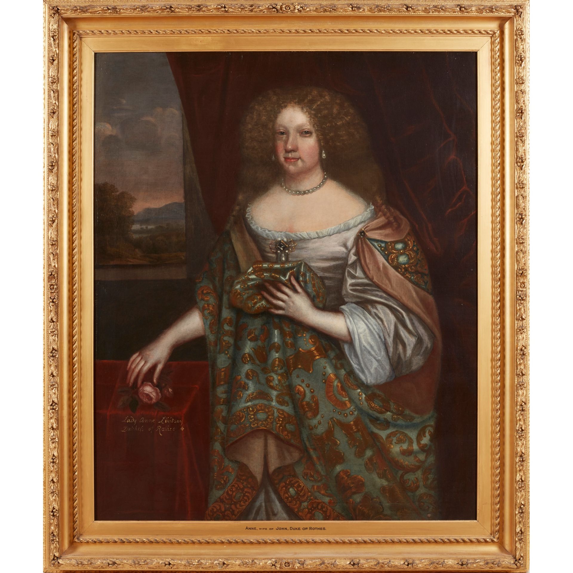 L. SCHUNEMANN (DUTCH FL.1651-1681) THREE QUARTER LENGTH PORTRAIT OF LADY ANNE LINDSAY, DUCHESS OF - Image 2 of 2