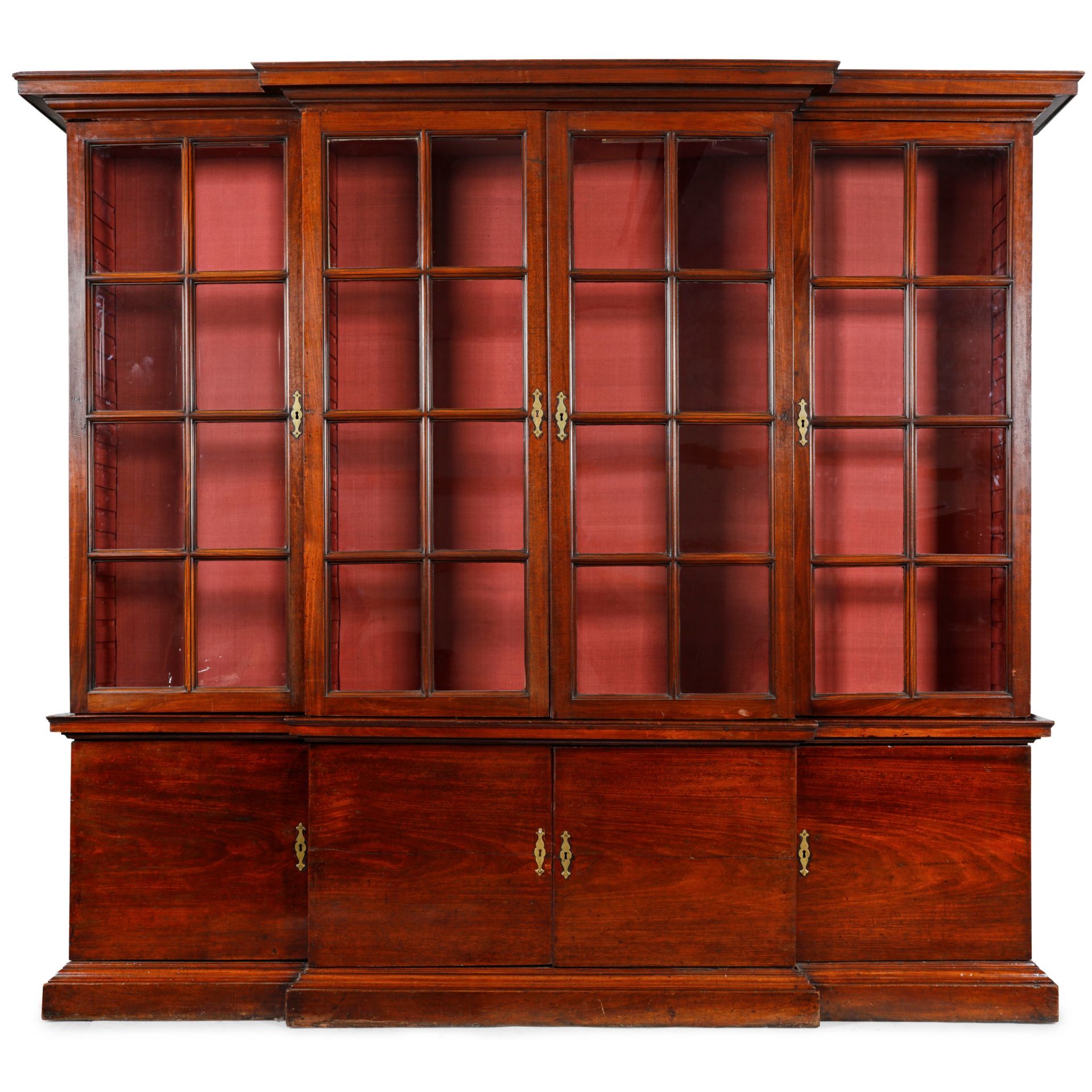 GEORGE III MAHOGANY BREAKFRONT BOOKCASE MID 18TH CENTURY