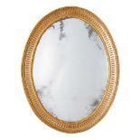 GEORGIAN OVAL GILT WOOD WALL MIRROR EARLY 19TH CENTURY