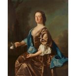ALLAN RAMSAY (SCOTTISH 1713-1784) THREE QUARTER LENGTH PORTRAIT OF MRS RALPH FREMAN