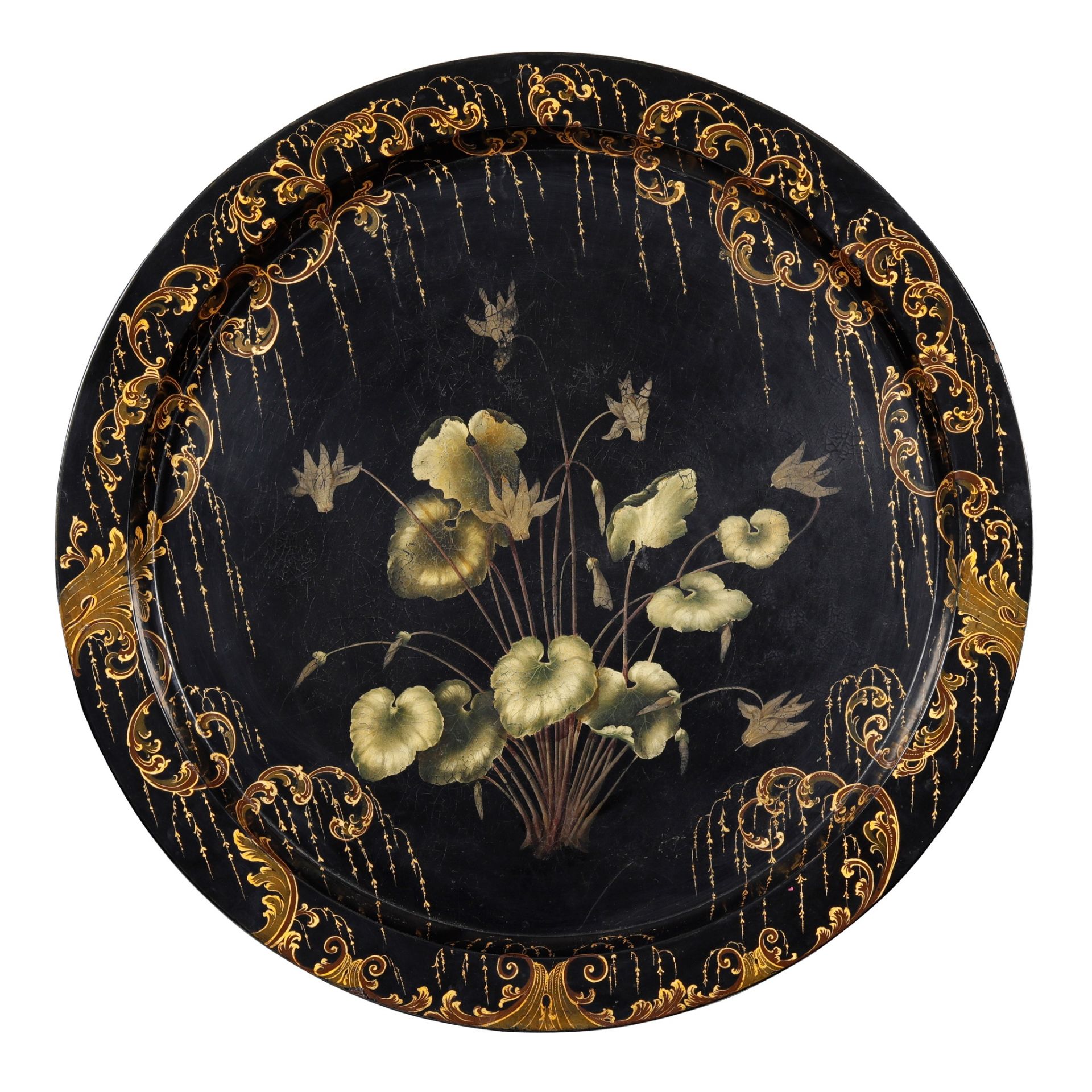 VICTORIAN PAPIER-MÂCHÉ CIRCULAR TRAY TABLE LATE 19TH CENTURY - Image 2 of 2
