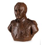 AFTER JEAN ANTOINE HOUDON, CAST IRON BUST OF NAPOLEON 19TH CENTURY