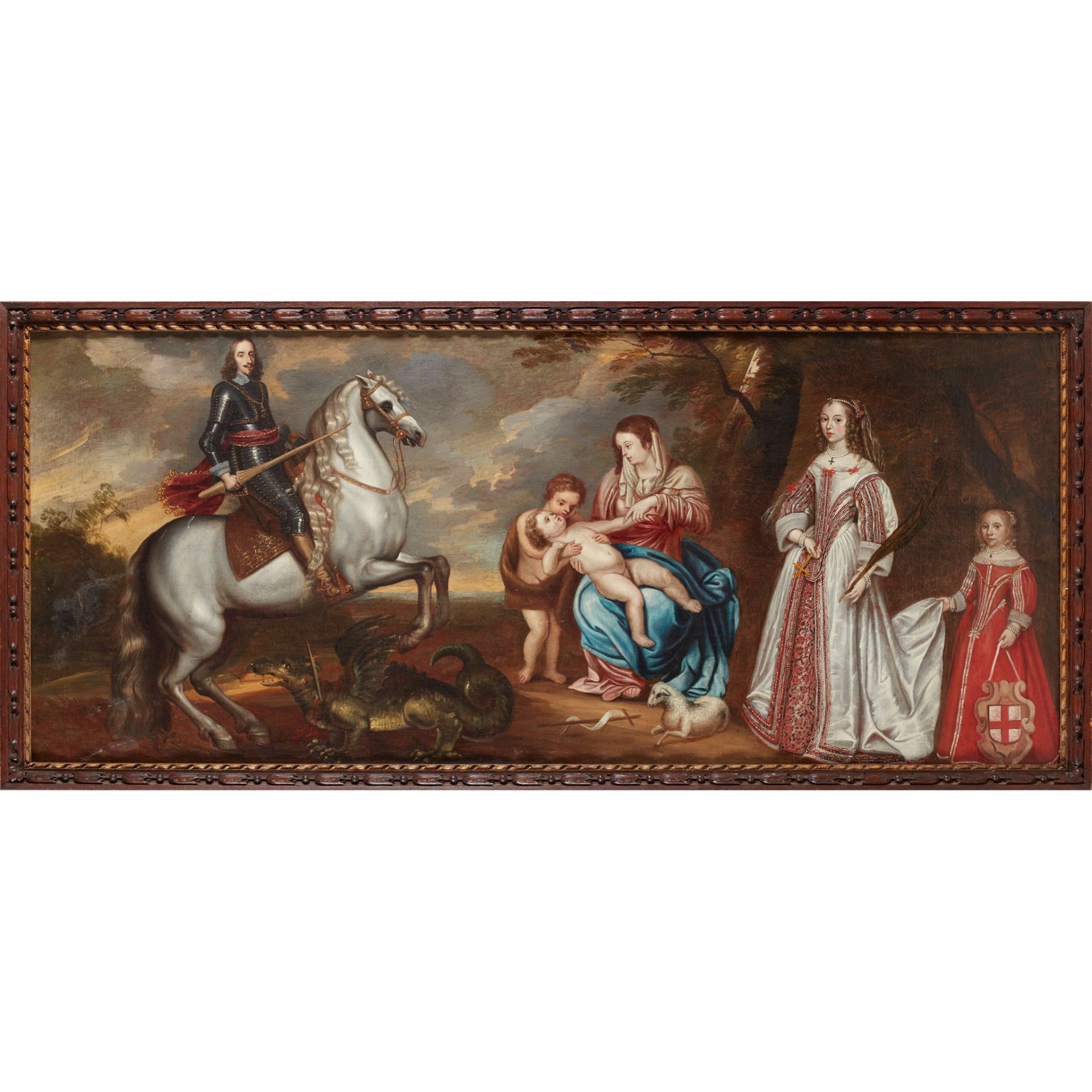 17TH CENTURY FLEMISH SCHOOL ALLEGORICAL SCENE WITH ARCHDUKE LEOPOLD WILHELM OF AUSTRIA SLAYING A - Image 2 of 2