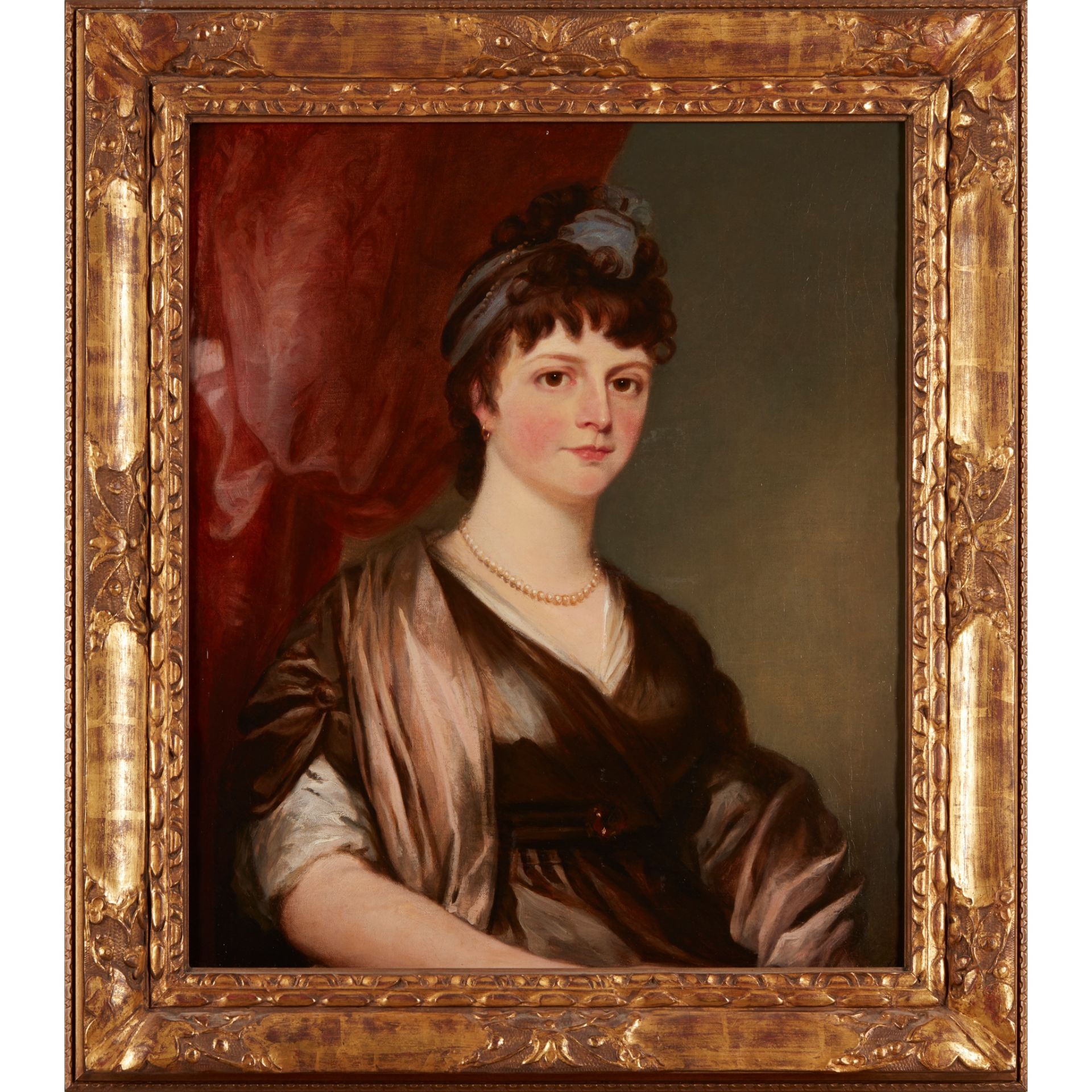 THOMAS PHILLIPS HALF LENGTH PORTRAIT OF MRS SCOTT OF HARDEN, DAUGHER OF LADY EGREMONT - 1799 - Image 2 of 2