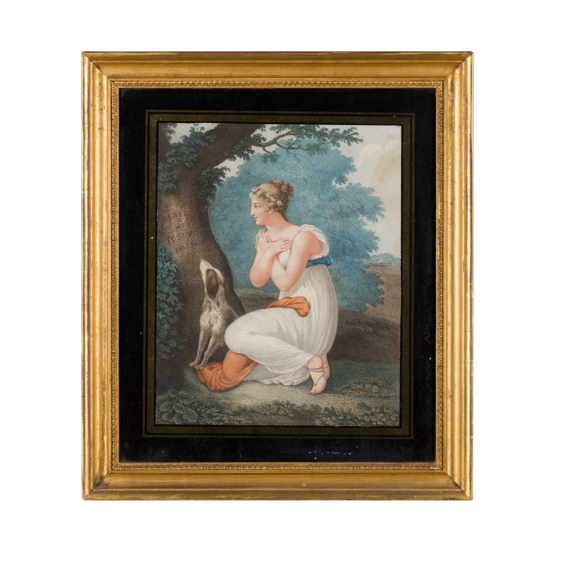 19TH CENTURY FRENCH SCHOOL FIGURE IN WOODED LANDSCAPE - Bild 2 aus 2