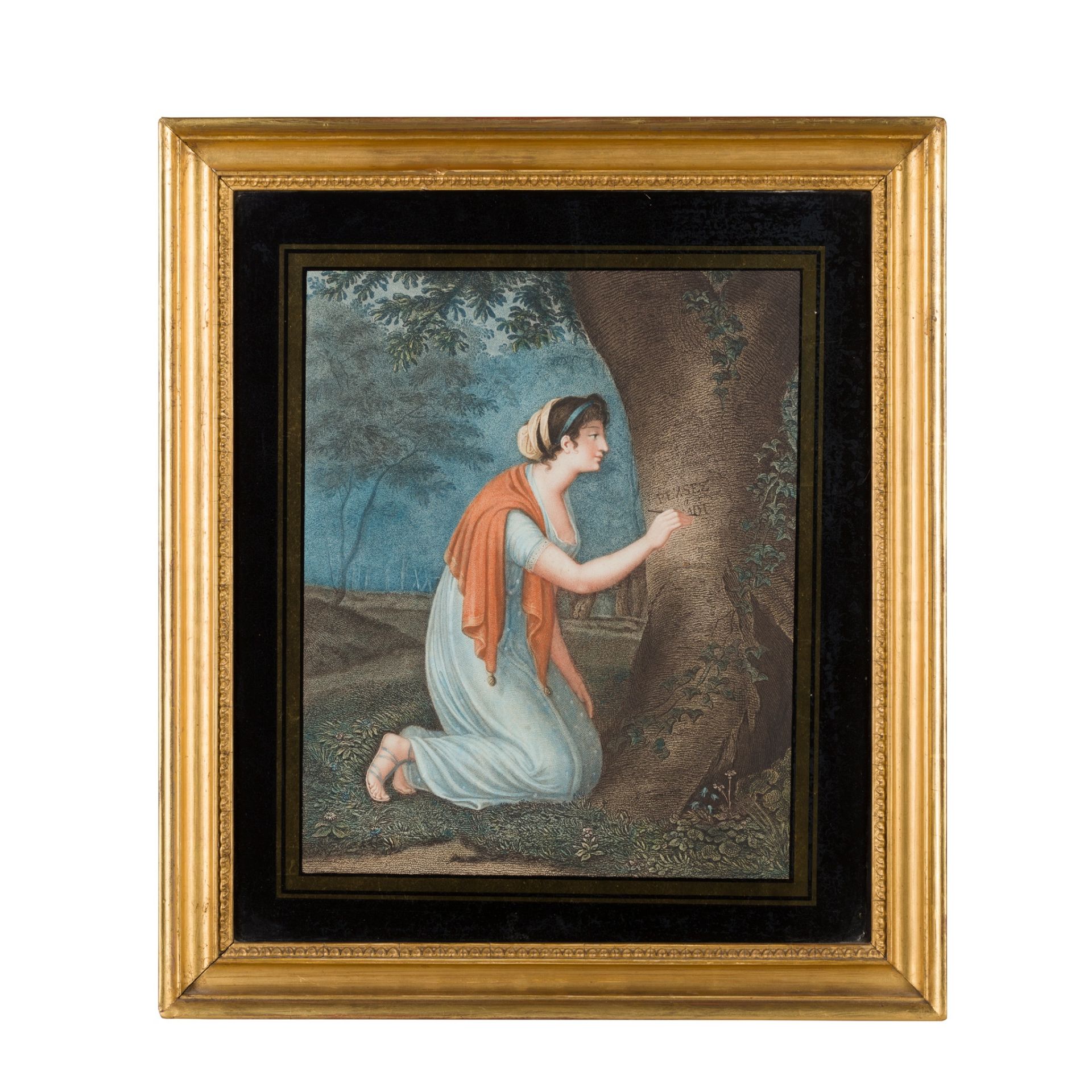 19TH CENTURY FRENCH SCHOOL FIGURE IN WOODED LANDSCAPE