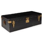LOUIS VUITTON BLACK CANVAS MOTORING TRUNK EARLY 20TH CENTURY