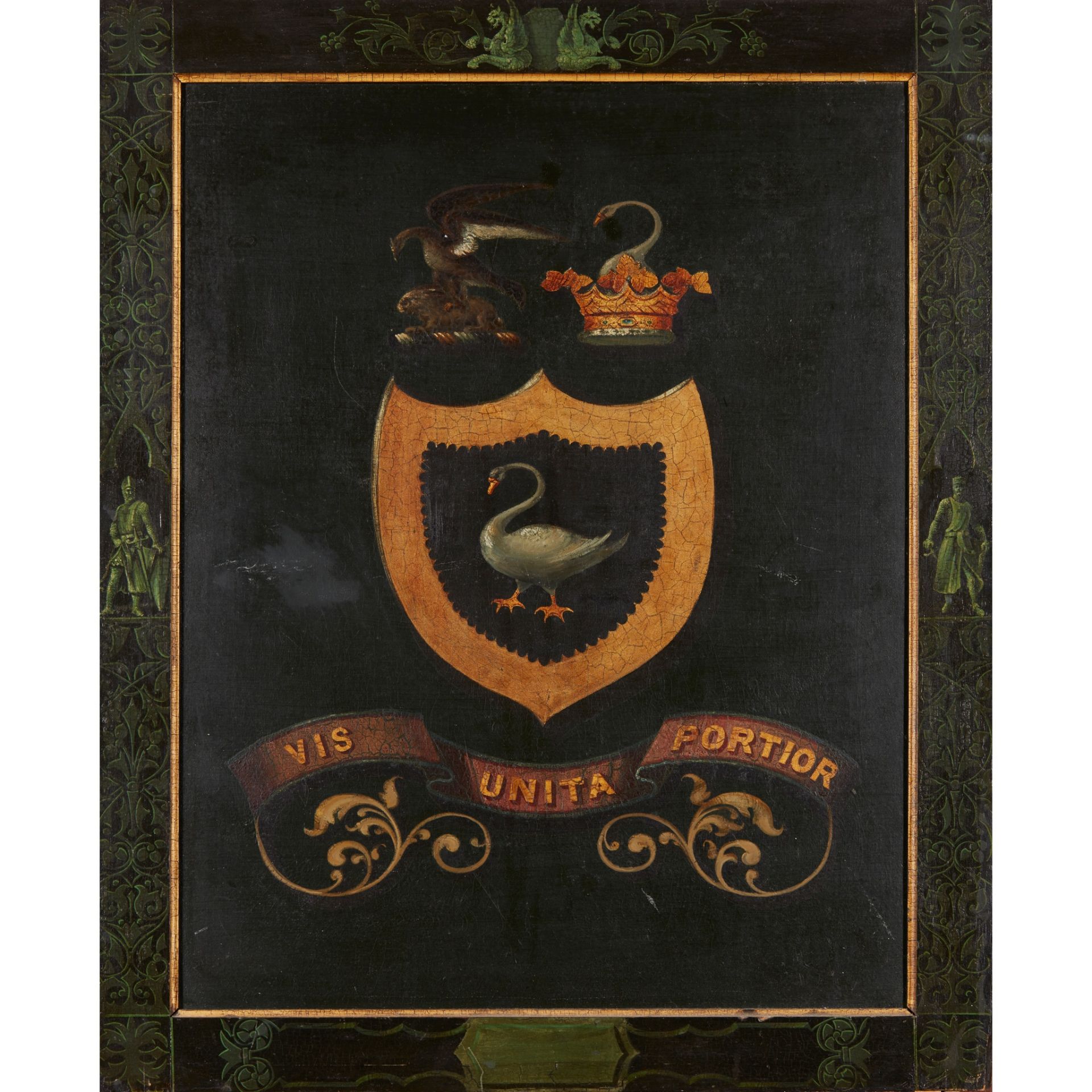 PAINTED WOOD ARMORIAL COACH PANEL 19TH CENTURY - Image 2 of 2