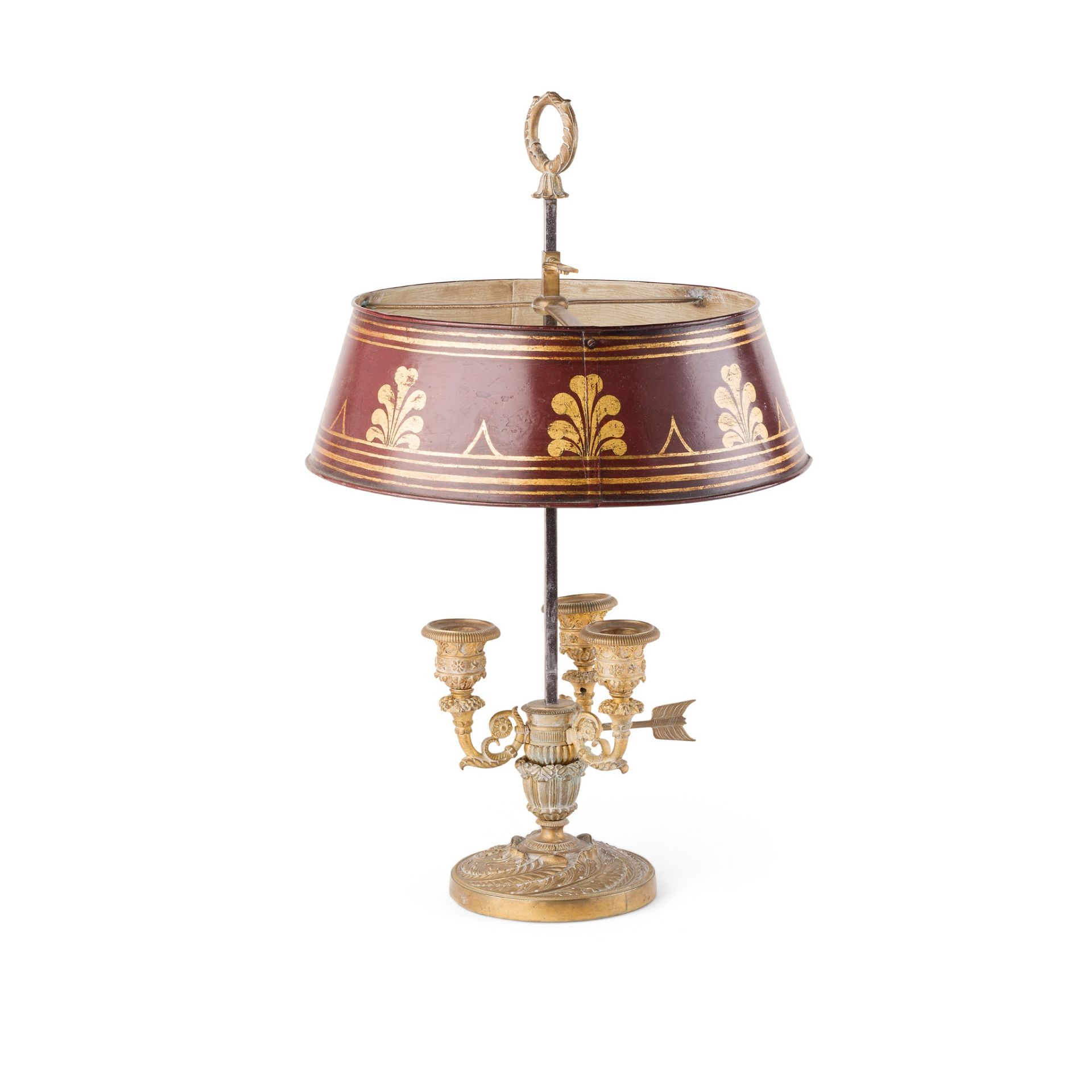 FRENCH GILT BRASS BOUILLOTTE LAMP 19TH CENTURY