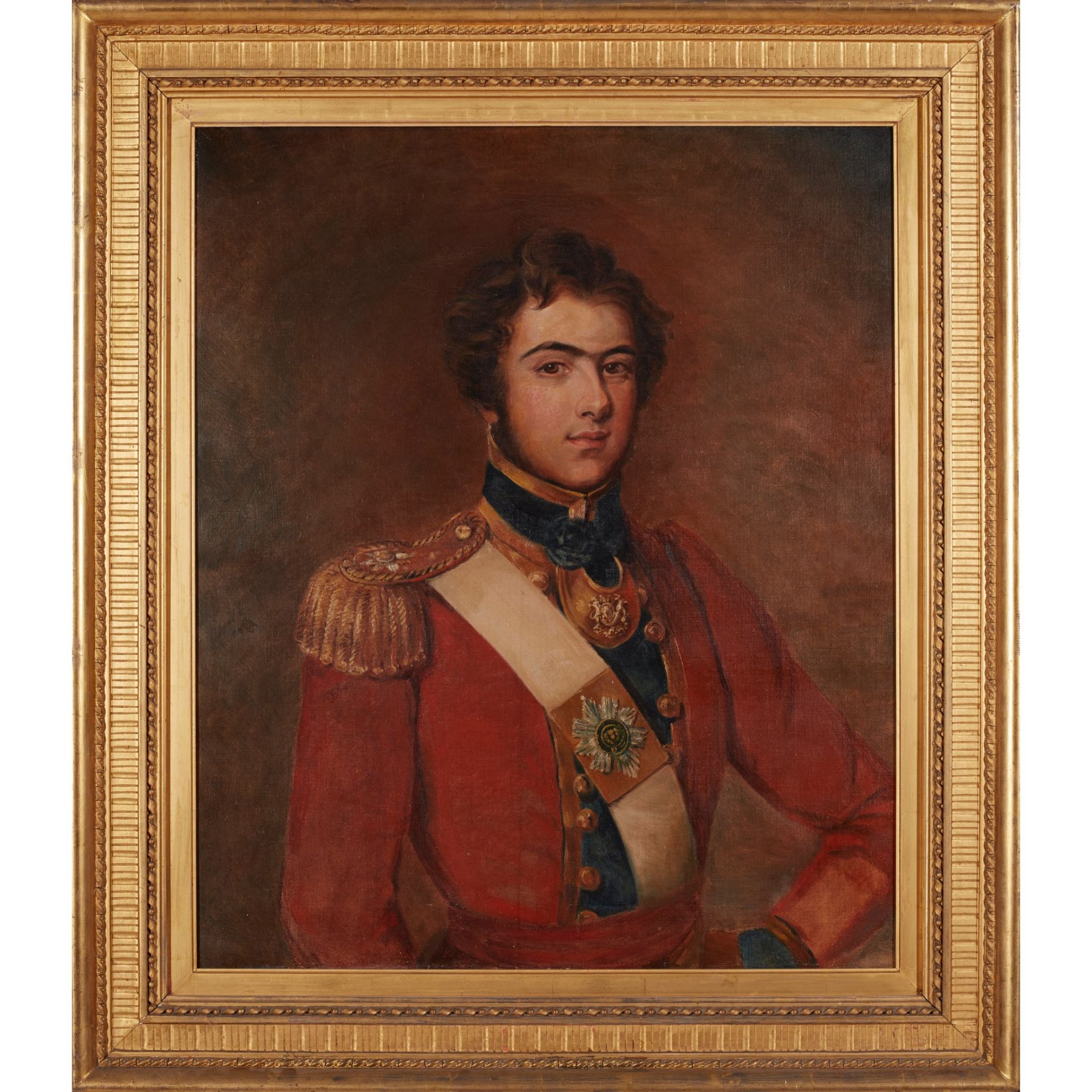 20TH CENTURY ENGLISH SCHOOL HALF LENGTH PORTRAIT OF A YOUNG MAN IN UNIFORM - Image 2 of 2