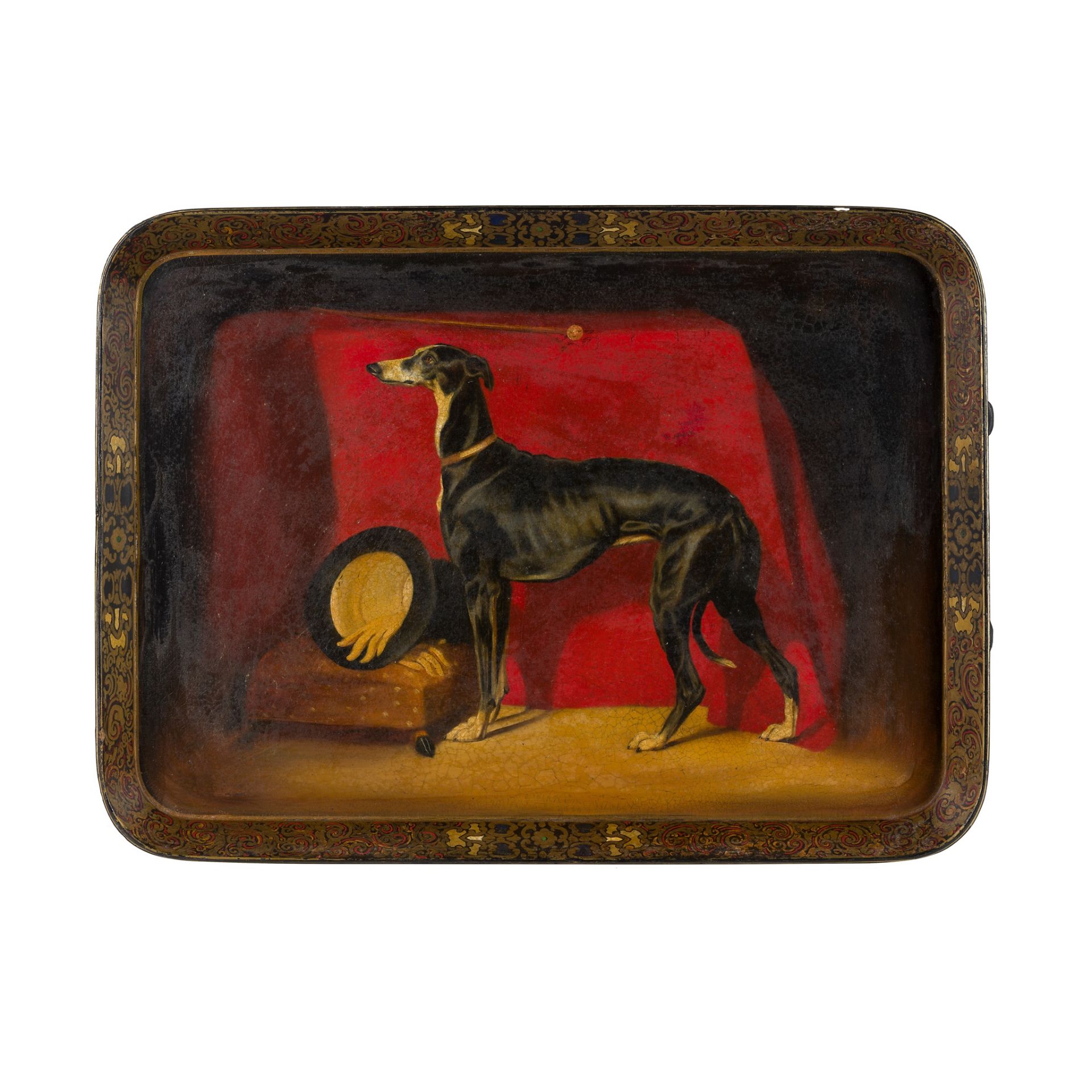 VICTORIAN PAINTED PAPIER-MÂCHÉ TRAY LATE 19TH CENTURY