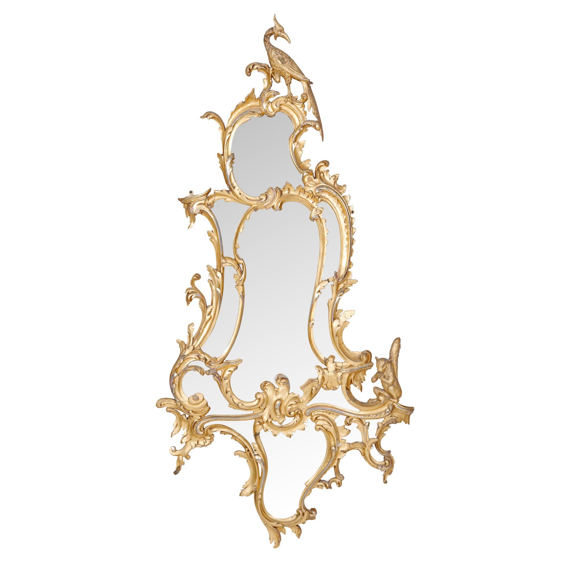 CHIPPENDALE STYLE GILT WOOD MIRROR 19TH CENTURY