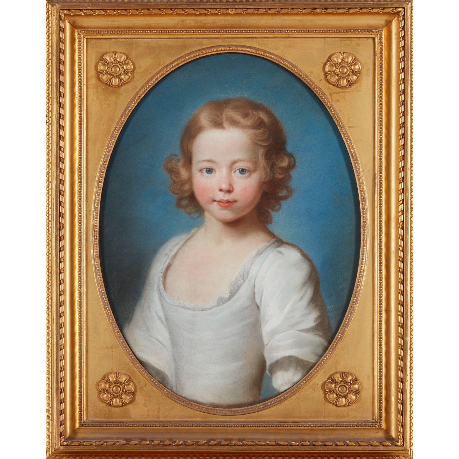 18TH CENTURY ENGLISH SCHOOL HALF LENGTH PORTRAIT OF A GIRL IN WHITE DRESS - Bild 2 aus 2