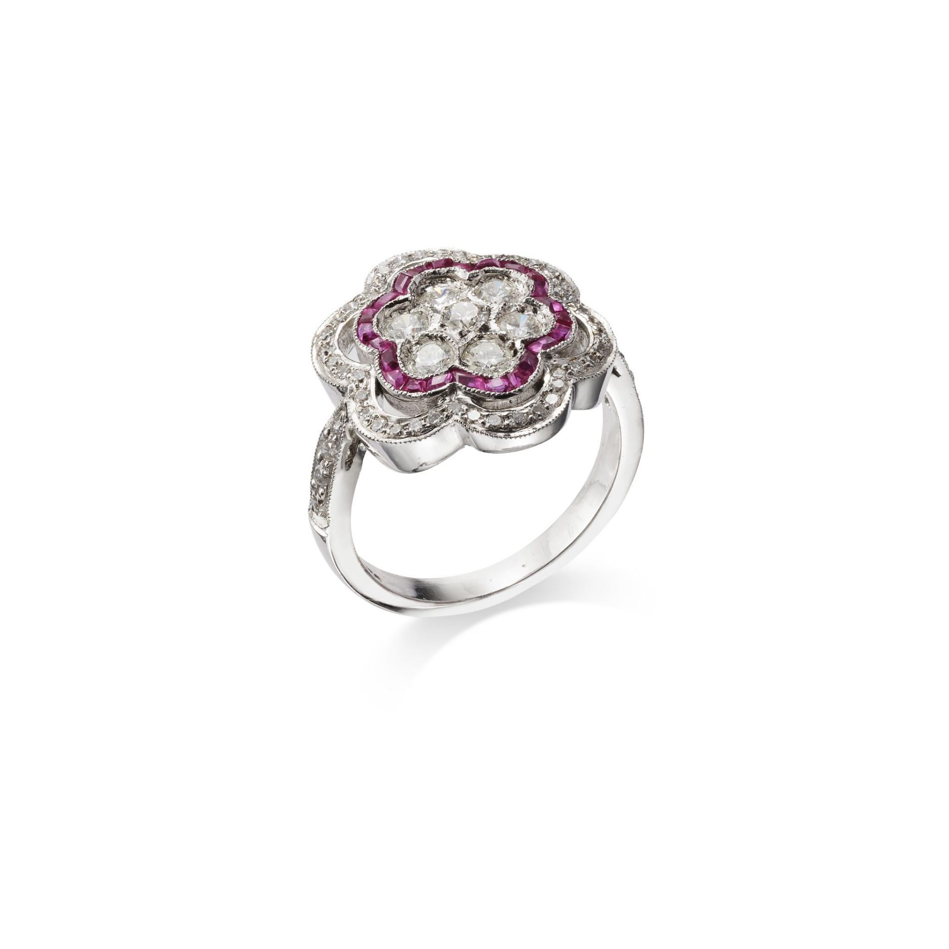 A RUBY AND DIAMOND DRESS RING