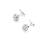 A PAIR OF DIAMOND CUFFLINKS