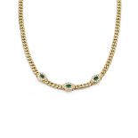 AN EMERALD AND DIAMOND-SET NECKLACE