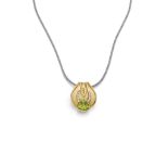 A PERIDOT AND DIAMOND-SET PENDANT AND EARRING SET