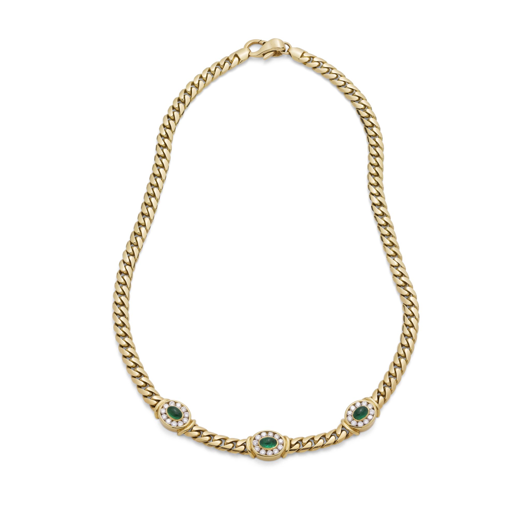 AN EMERALD AND DIAMOND-SET NECKLACE - Bild 2 aus 2