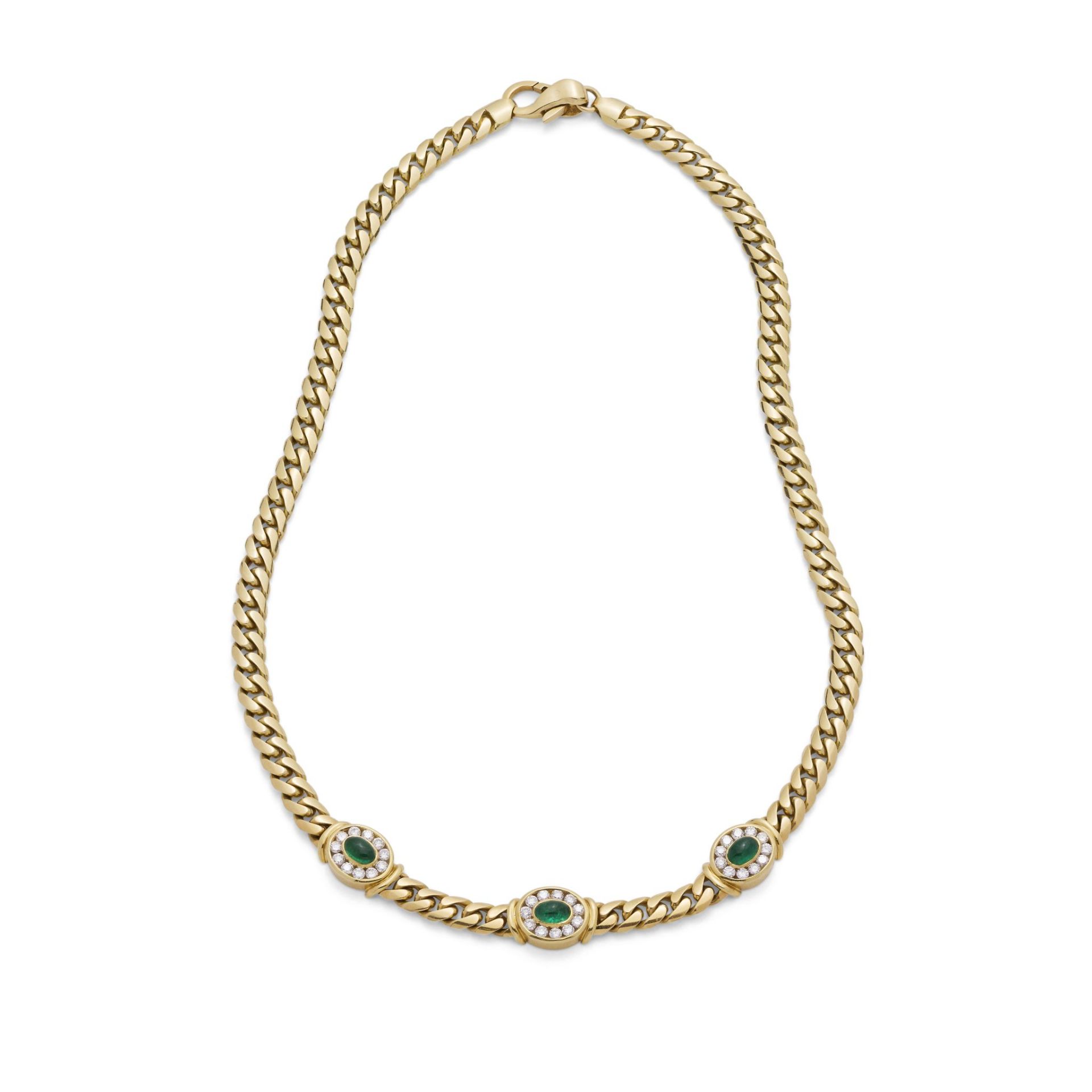 AN EMERALD AND DIAMOND-SET NECKLACE - Image 2 of 2