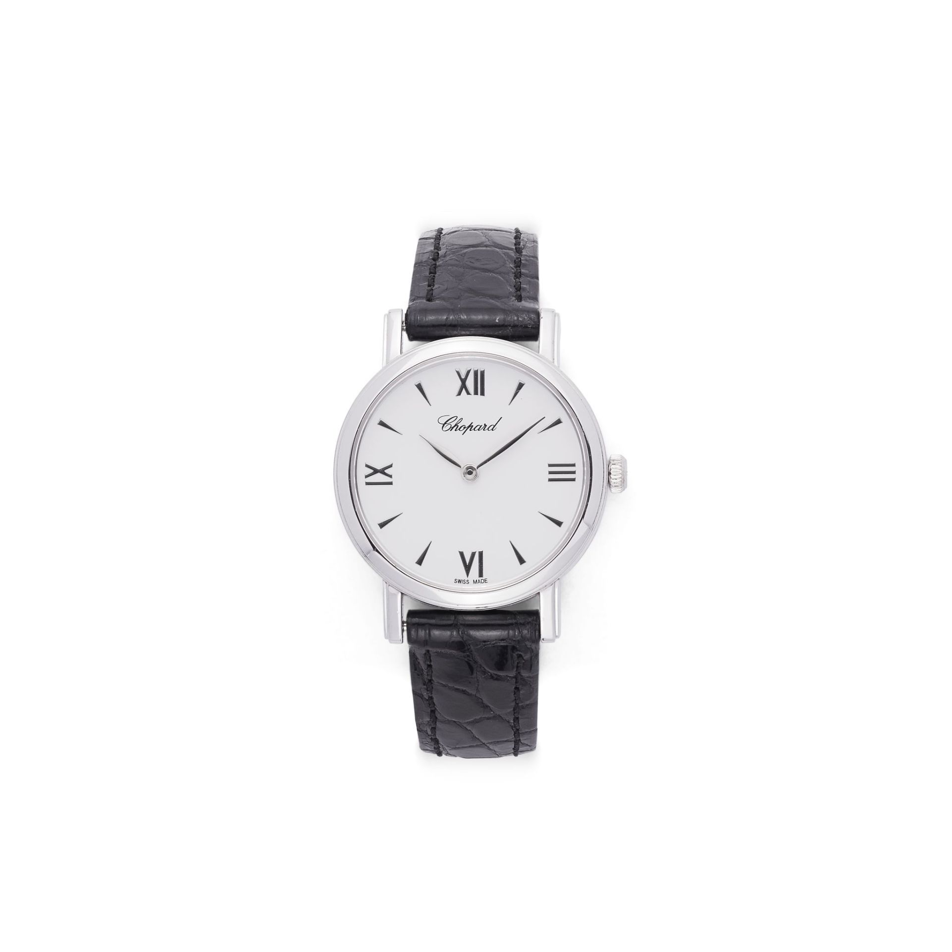 AN 18CT WHITE GOLD WRISTWATCH, BY CHOPARD