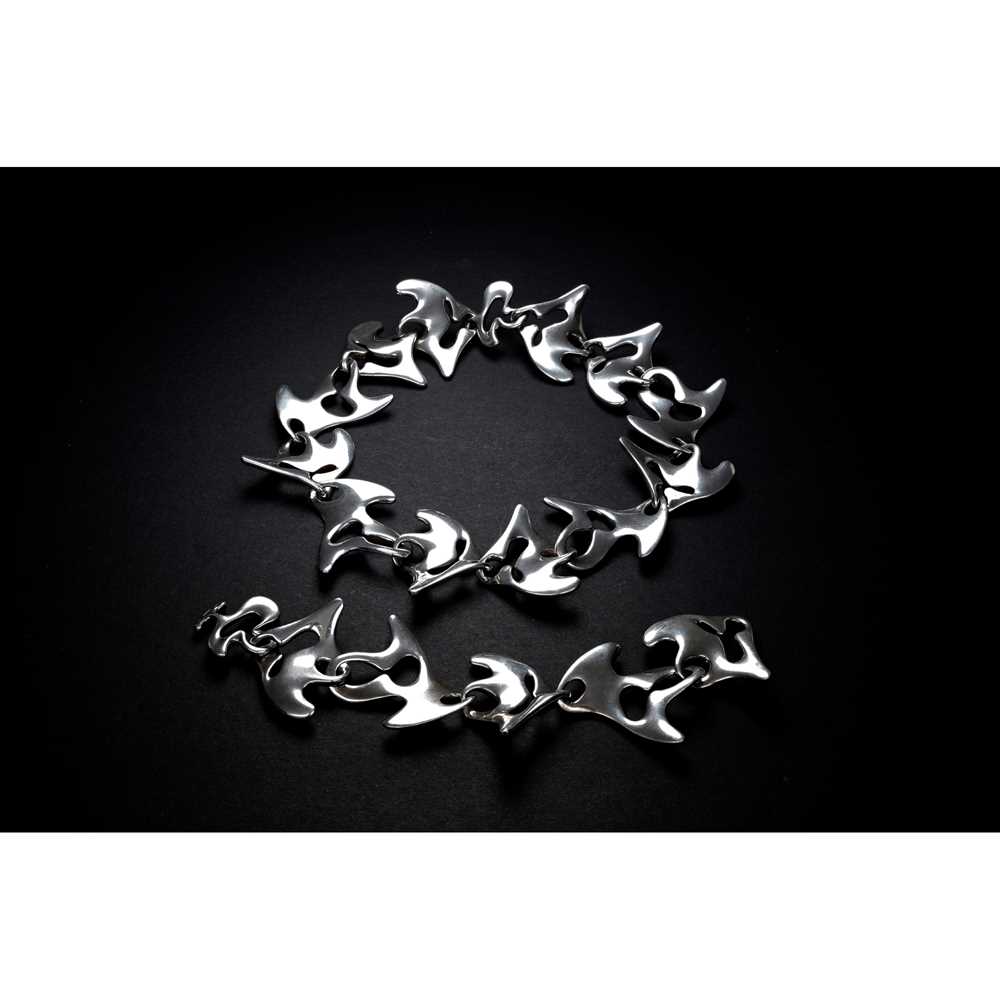 Henning Koppel (Danish 1918-1981) for Georg Jensen ‘Amoeba’ Necklace and Bracelet - Image 2 of 2