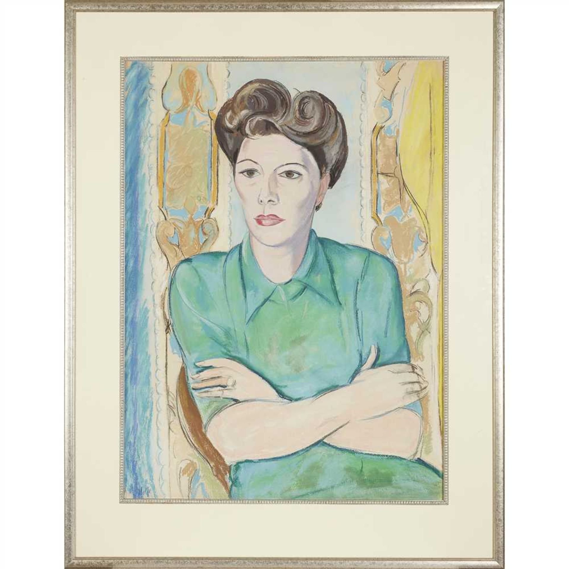 § Edward Wolfe R.A. (South African/British 1897-1982) Portrait of a Lady, purportedly Una Wing, - Bild 2 aus 2