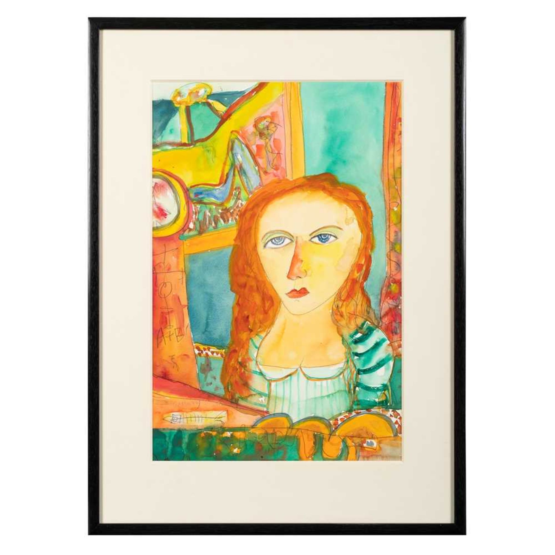 § John Bellany C.B.E., R.A. (British 1942-2013) Girl in Green Dress - Bild 2 aus 2