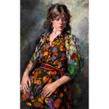 § Robert O. Lenkiewicz (British 1941-2002) Girl in a Floral Dress