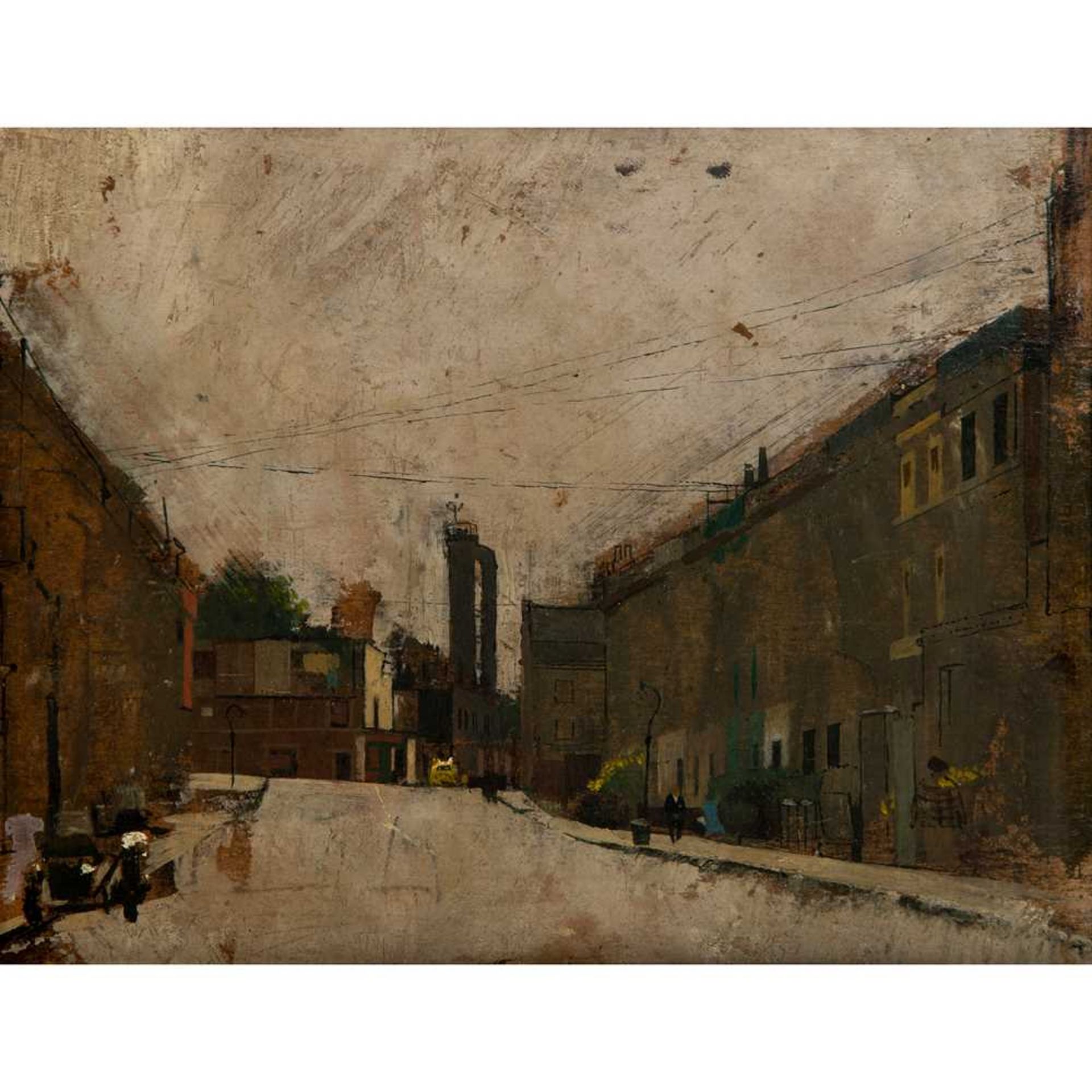 § Christopher Chamberlain (British 1918-1984) Deserted Street, London