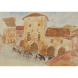 § Winifred Nicholson (British 1893-1981) Cattle in an Italian Town