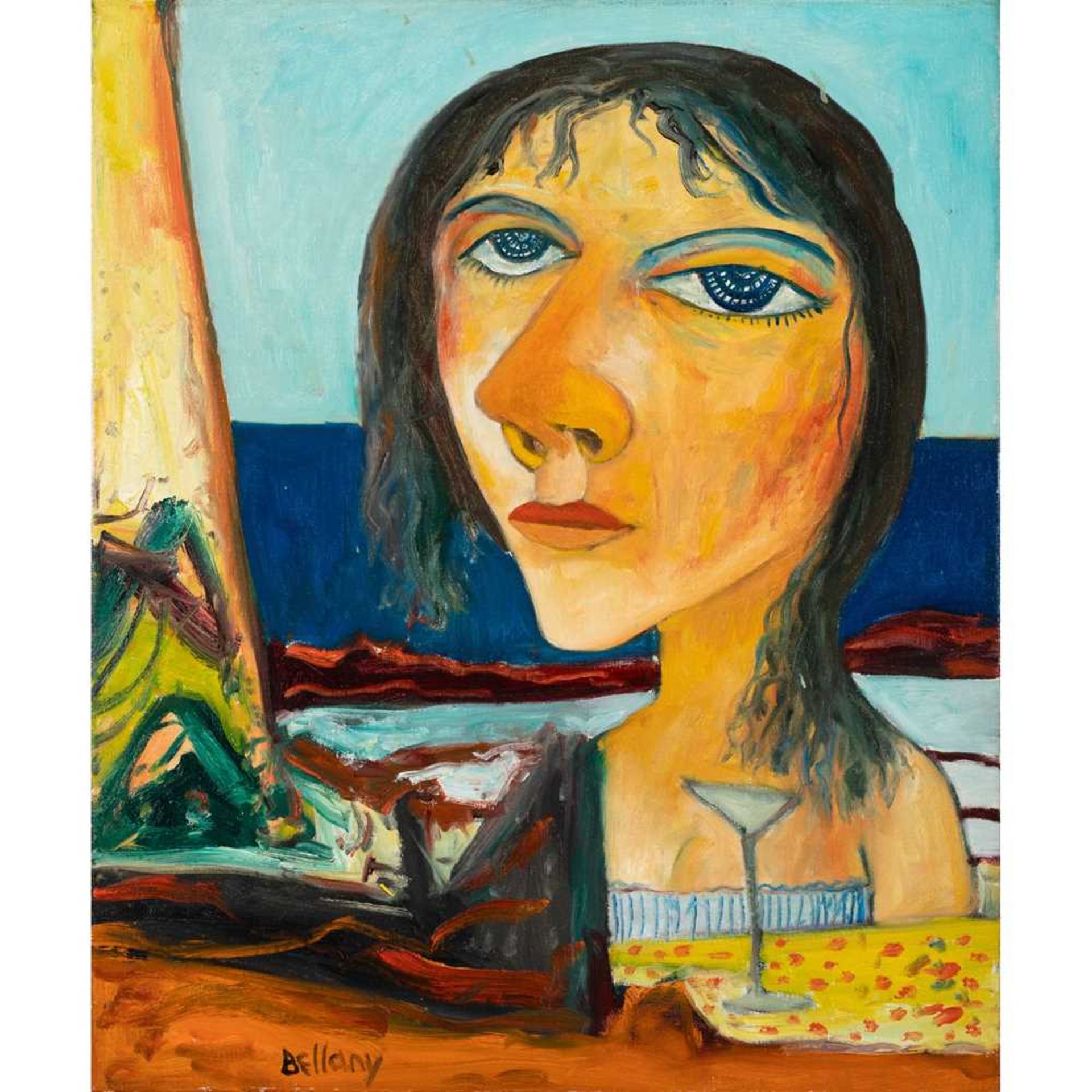 § John Bellany C.B.E., R.A. (British 1942-2013) Portrait of Girl with Glass