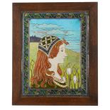 CLEMENT HEATON (1861-1940) COPPER CLOISONNÉ ENAMEL RECTANGULAR PLAQUE, DATED 1898