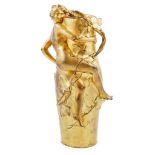 MAURICE BOUVAL (1863-1916) GILT BRONZE FIGURAL VASE, CIRCA 1890