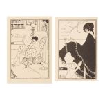 AUBREY BEARDSLEY (1872-1898) TWO PRINTED BOOKPLATE DESIGNS, PROOF COPIES