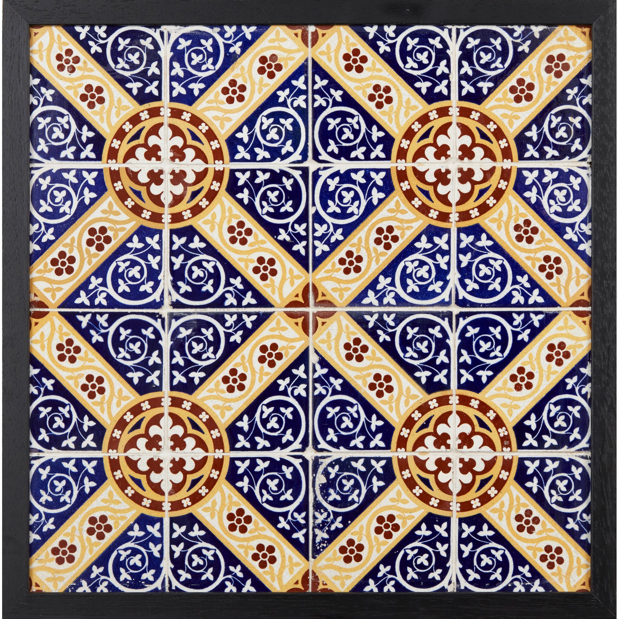 A.W.N. PUGIN (1812-1852) FOR MINTON & CO. SIXTEEN-TILE PANEL, CIRCA 1860