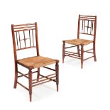 LIBERTY & CO., LONDON PAIR OF WALNUT ARTS & CRAFTS 'ARGYLL' SIDE CHAIRS, CIRCA 1890