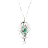 MURRLE BENNETT & CO. ARTS & CRAFTS SILVER AND GEM-SET PENDANT, CIRCA 1906