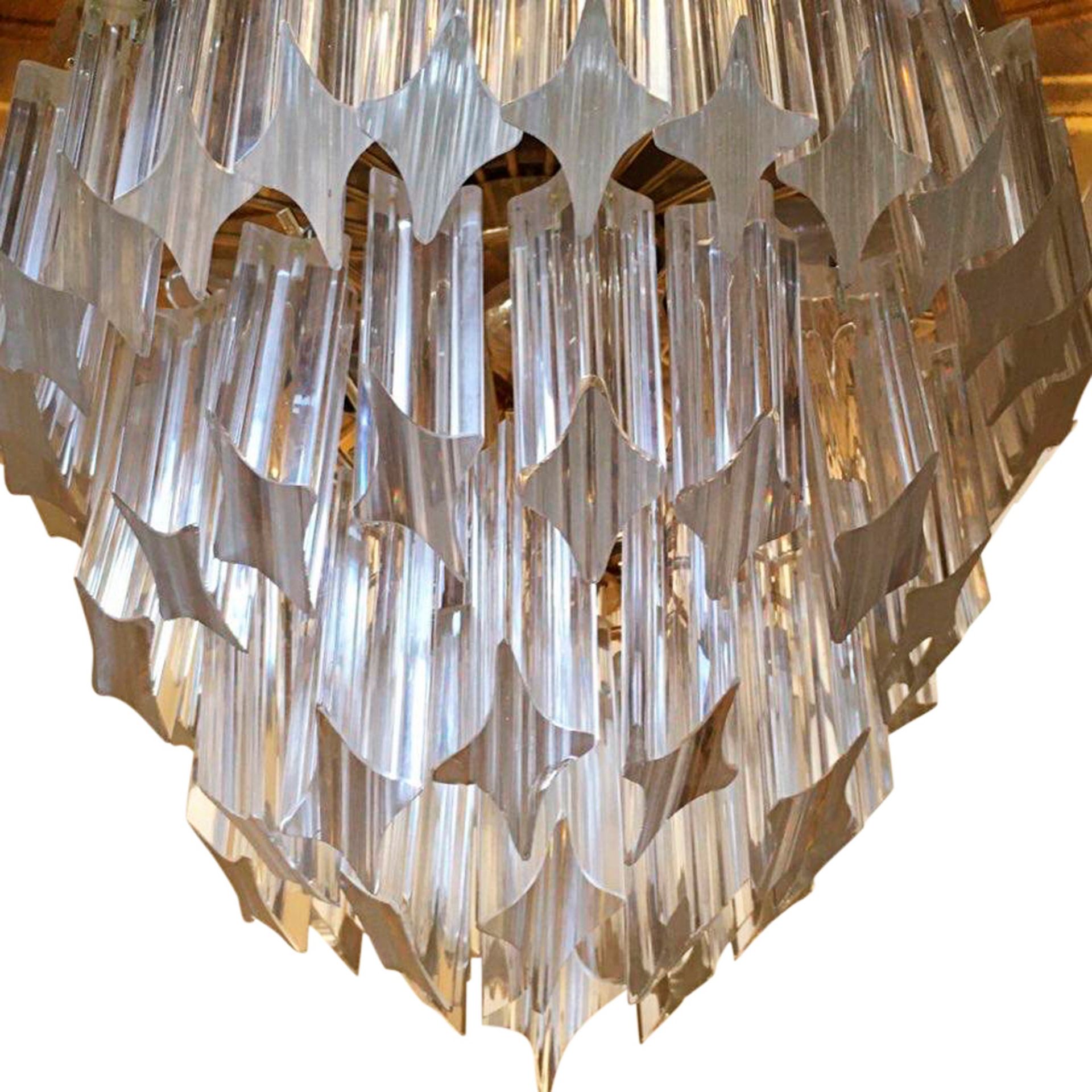 ATTRIBUTED TO VENINI, MURANO PAIR OF 'ASTRA QUADRILOBO' CRYSTAL CHANDELIERS, CIRCA 1960 - Image 4 of 4