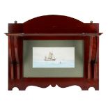 SHAPLAND & PETTER, BARNSTAPLE ART NOUVEAU MAHOGANY WALL SHELF, CIRCA 1900