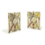 PIERO FORNASETTI (1913-1988) PAIR OF ENAMELLED METAL BOOKENDS, CIRCA 1950