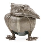 ATTRIBUTED TO KAYSERZINN JUGENDSTIL PEWTER INKWELL, CIRCA 1900