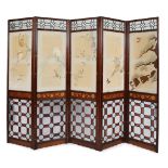 ENGLISH SCHOOL, MANNER OF E.W. GODWIN AESTHETIC MOVEMENT FIVE-FOLD SCREEN, CIRCA 1885