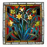ENGLISH SCHOOL STAINED & LEADED GLASS PANEL, CIRCA 1900