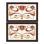 SHAPLAND & PETTER, BARNSTAPLE PAIR OF ART NOUVEAU INLAID PANELS, CIRCA 1910