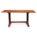 ENGLISH SCHOOL ARTS & CRAFTS OAK REFECTORY TABLE, CIRCA 1920