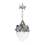 ATTRIBUTED TO AMY SANDHEIM WHITE METAL AND GEM SET PENDANT, CIRCA 1910